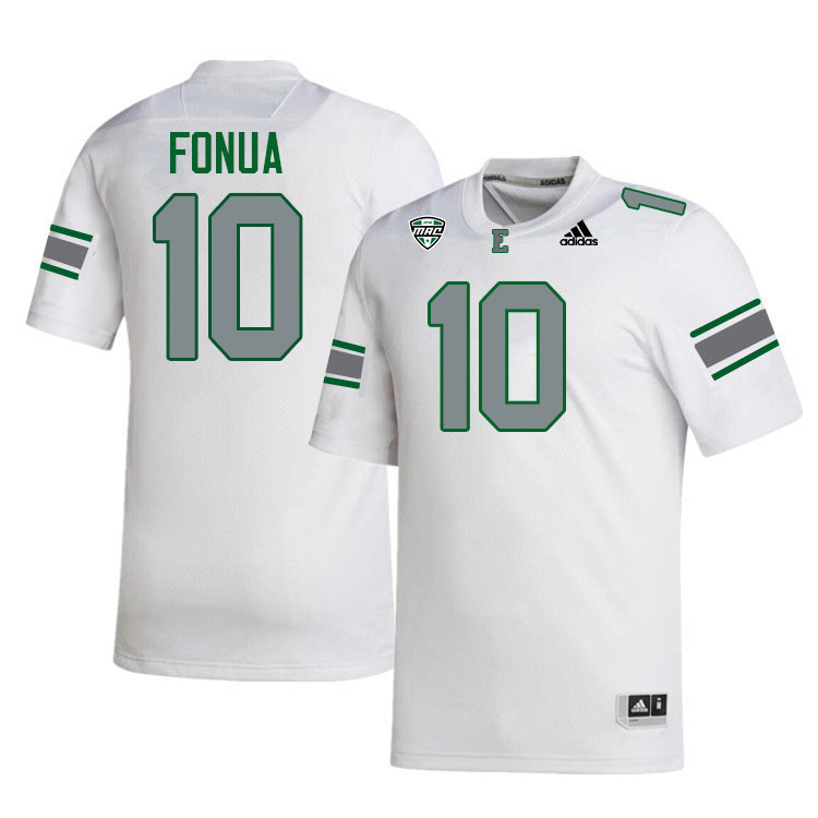 Eastern Michigan Eagles #10 Zion Fonua College Football Jerseys Stitched-White Eastern Michigan Eagles #10 Zion Fonua College Football Jerseys Stitched-White